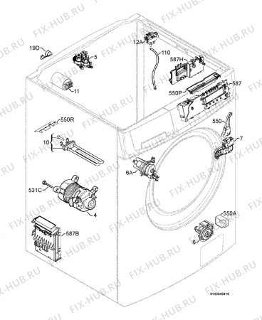 Взрыв-схема стиральной машины Electrolux EWW168543W - Схема узла Electrical equipment 268